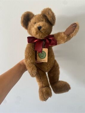Boyds Bears PENDLETON J.BRUIN #510400-11 1998 16” Plush Bear/Burgundy Bow NWT